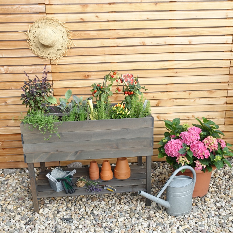 Promadino Hochbeet / Balkon-Kräuterbeet auf Beinen, grau